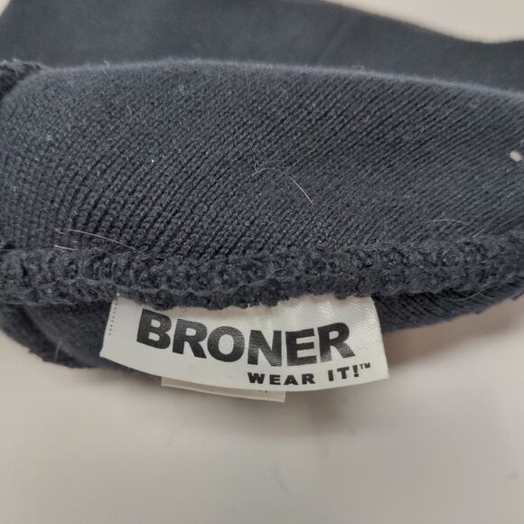 Broner Men's Beanie Hat Black Size OSFM 100% Cotton Flames Graphic - Picture 10 of 11